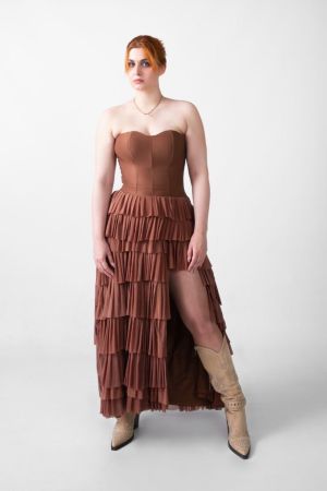 Dreamy Ruffle Slit Dress